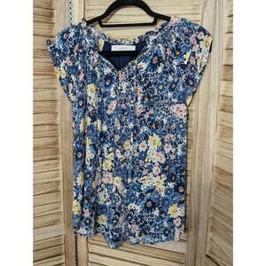LOFT Floral  Top Short Sleeves Size Small XS